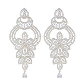 Kristine White Chunky Stud Earrings for Chic Style Cubic Zirconia White Stud